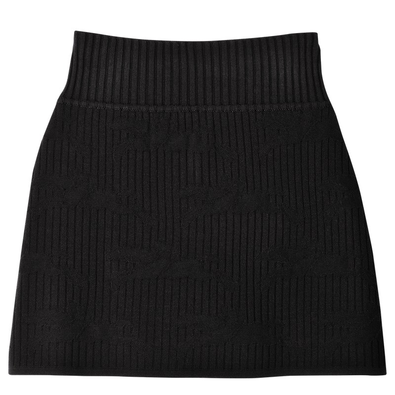 Black Longchamp Skirt - Knit Women Dresses & Skirts | 086341CEZ