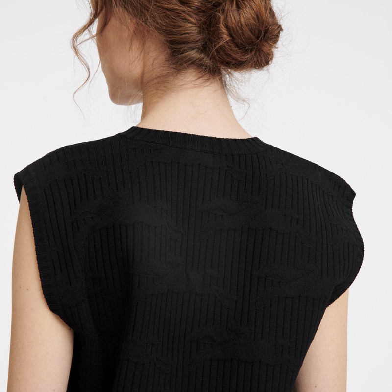 Black Longchamp Sleeveless sweater - Knit Women Tops & Blouses | 435607XTV