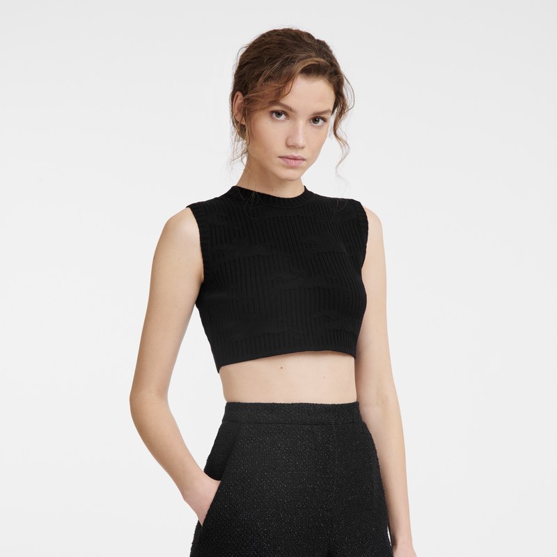 Black Longchamp Sleeveless top - Knit Women Tops & Blouses | 457163AGV