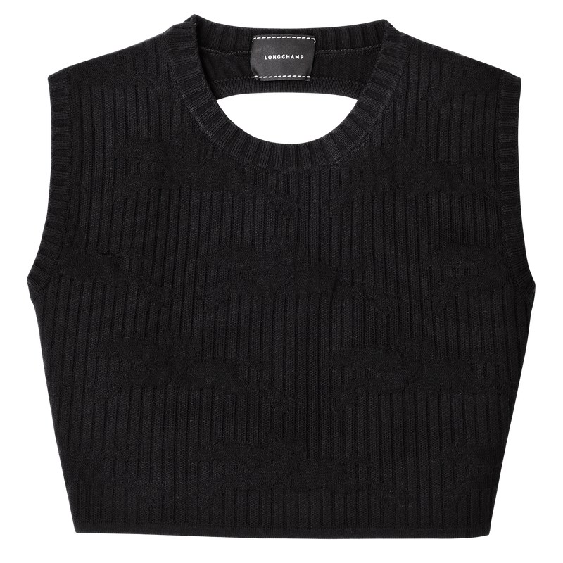 Black Longchamp Sleeveless top - Knit Women Tops & Blouses | 457163AGV