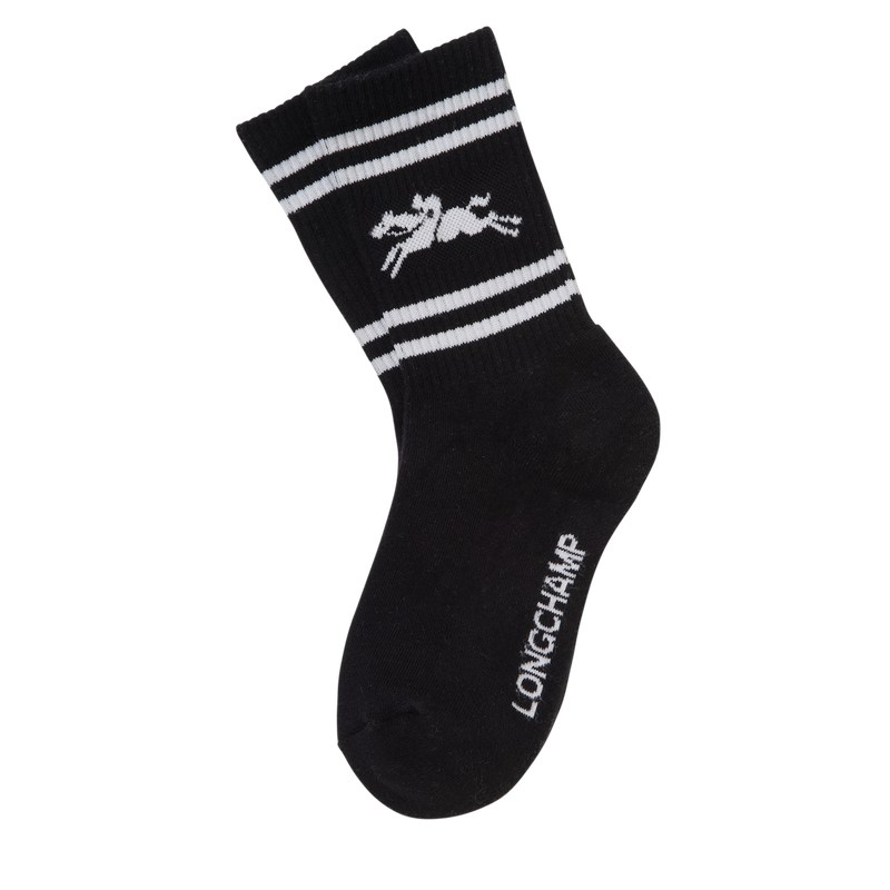 Black Longchamp Socks - Knit Women Socks | 746890DGM