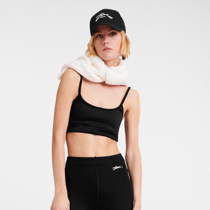 Black Longchamp Sport bra - Jersey Women Tops & Blouses | 314260YWA