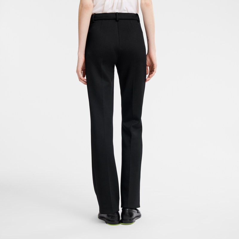 Black Longchamp Trousers - Jersey Women Trousers & shorts | 791208ZHD