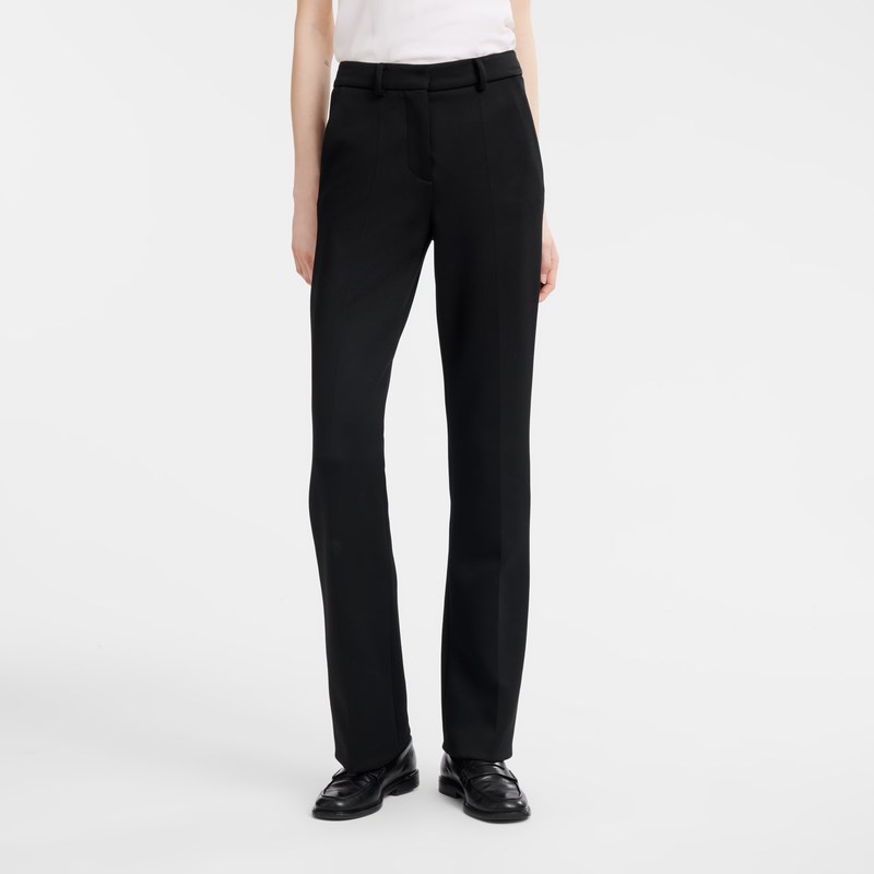 Black Longchamp Trousers - Jersey Women Trousers & shorts | 791208ZHD