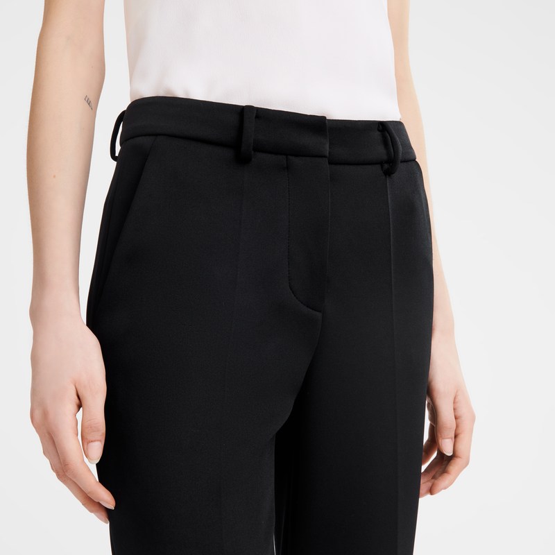 Black Longchamp Trousers - Jersey Women Trousers & shorts | 791208ZHD