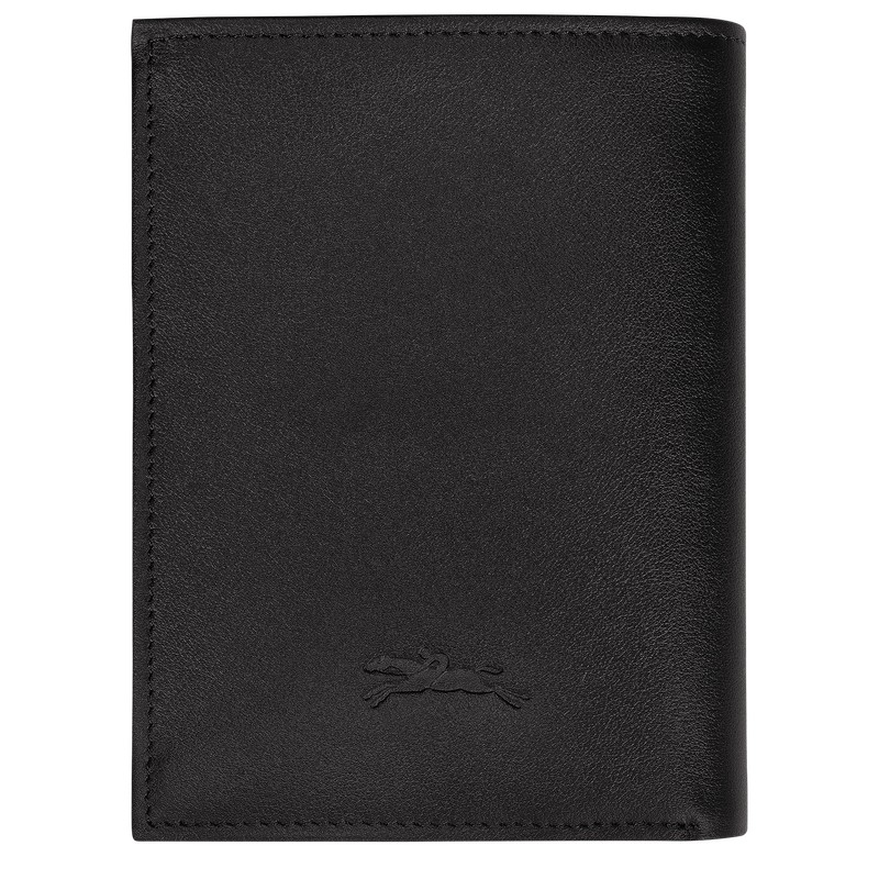 Black Longchamp sur Seine - Leather Men Wallets | 638459ESQ