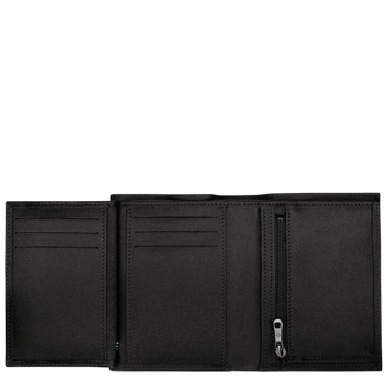 Black Longchamp sur Seine - Leather Men Wallets | 638459ESQ