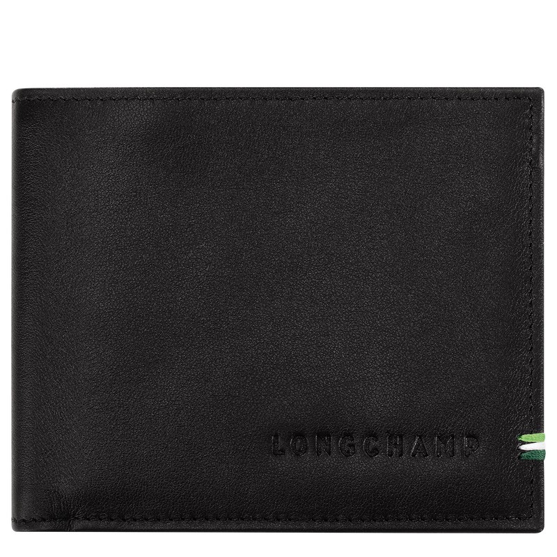 Black Longchamp sur Seine - Leather Men Wallets | 976502IQE