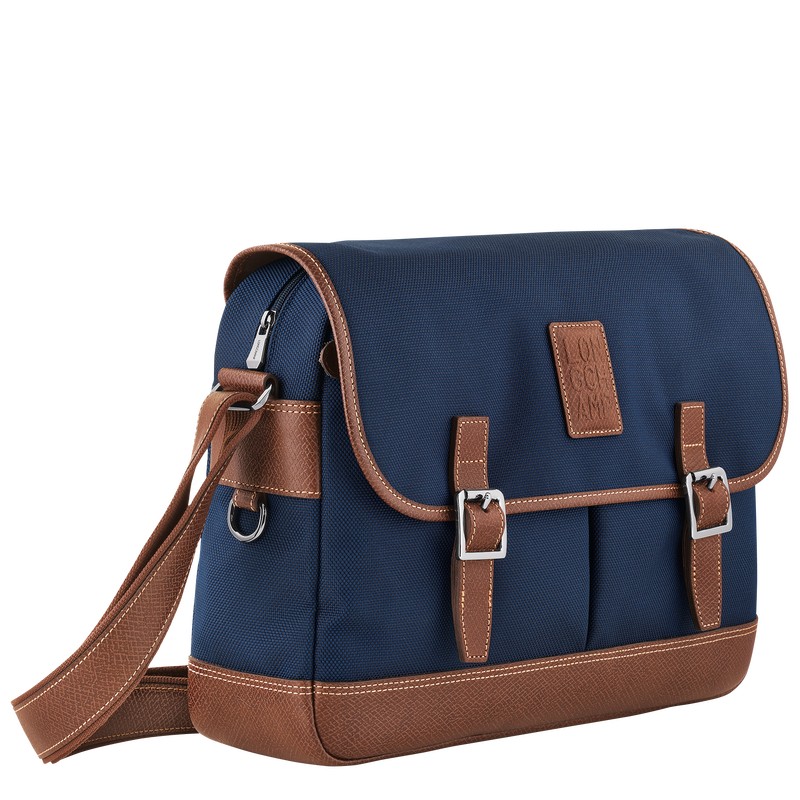 Blue Longchamp Boxford L Crossbody bag - Recycled canvas Men Crossbody bags | 489150RAJ