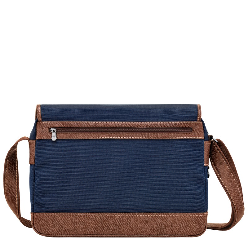 Blue Longchamp Boxford L Crossbody bag - Recycled canvas Men Crossbody bags | 489150RAJ