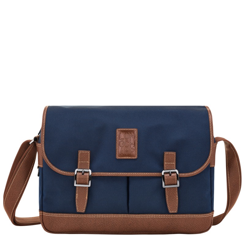 Blue Longchamp Boxford L Crossbody bag - Recycled canvas Men Crossbody bags | 489150RAJ