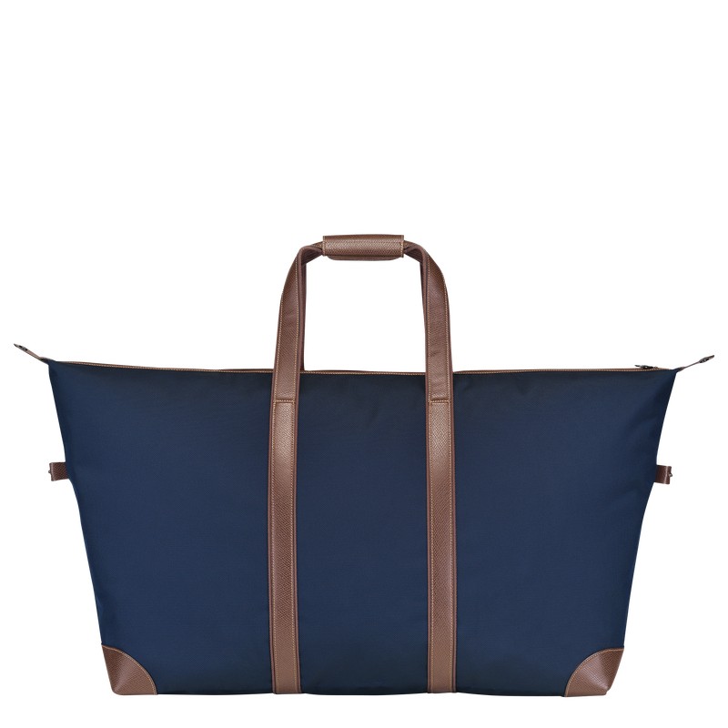 Blue Longchamp Boxford L - Recycled canvas Men Travel bags | 296350YOK