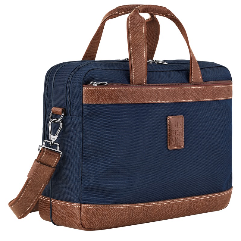 Blue Longchamp Boxford L - Recycled canvas Men Briefcase | 237805KRG