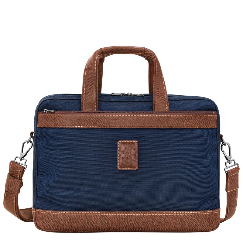 Blue Longchamp Boxford L - Recycled canvas Men Briefcase | 237805KRG