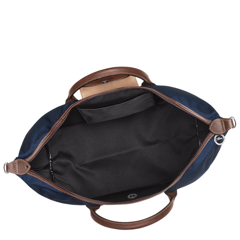 Blue Longchamp Boxford M - Recycled canvas Men Travel bags | 673489IFC