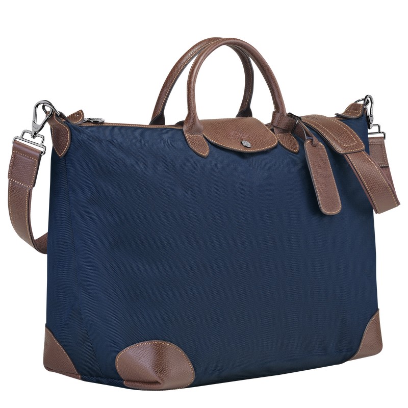 Blue Longchamp Boxford S - Recycled canvas Men Travel bags | 241570KHD