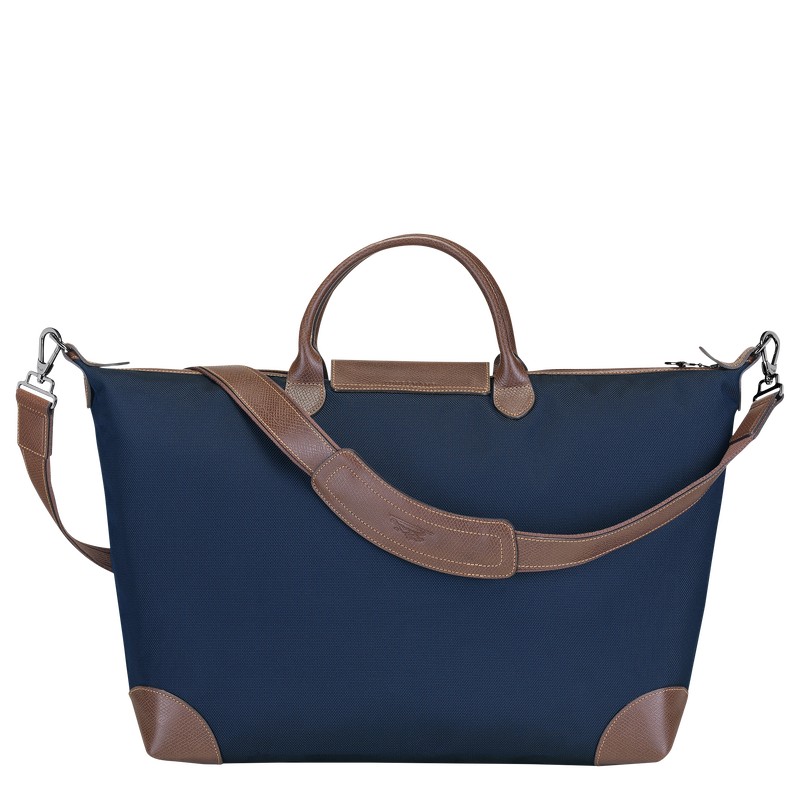 Blue Longchamp Boxford S - Recycled canvas Men Travel bags | 241570KHD