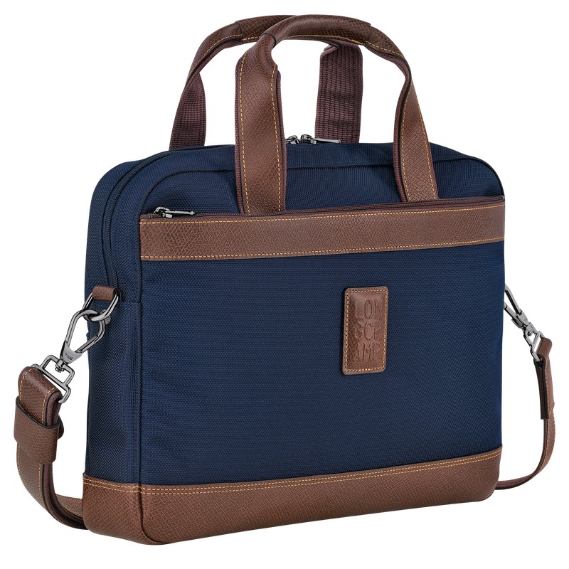 Blue Longchamp Boxford S - Recycled canvas Men Briefcase | 542091NPV