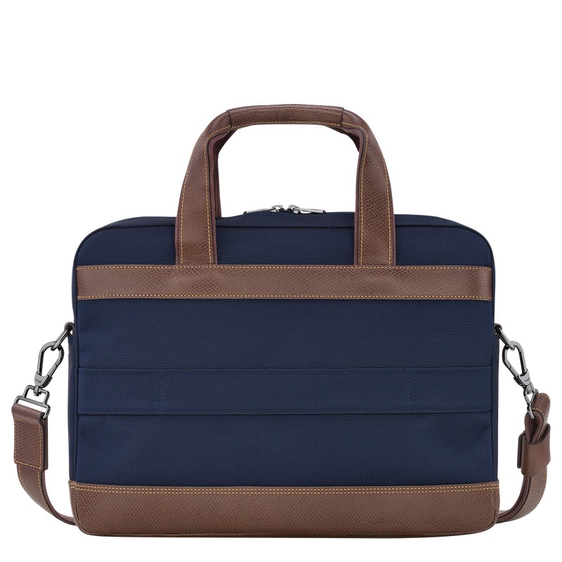 Blue Longchamp Boxford S - Recycled canvas Men Briefcase | 542091NPV