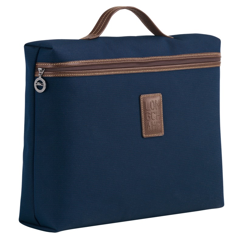 Blue Longchamp Boxford S - Recycled canvas Men Briefcase | 396820WRB