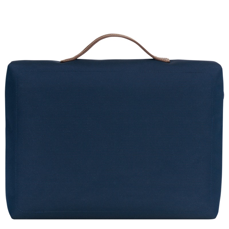 Blue Longchamp Boxford S - Recycled canvas Men Briefcase | 396820WRB