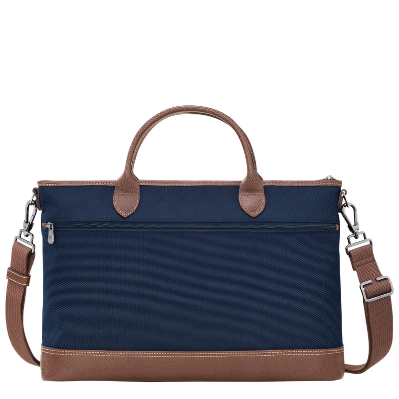 Blue Longchamp Boxford S - Recycled canvas Men Briefcase | 561849MYE