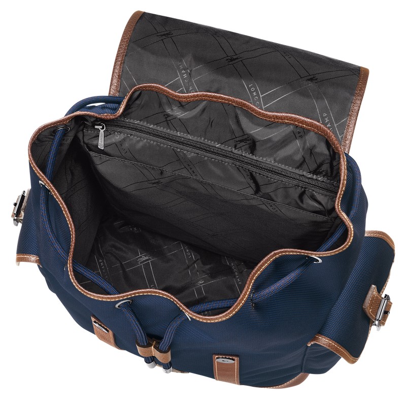 Blue Longchamp Boxford - Recycled canvas Men Backpacks | 094682HDF