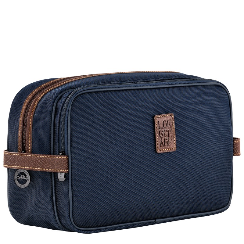 Blue Longchamp Boxford - Recycled canvas Women Toiletry bags | 084231FTQ