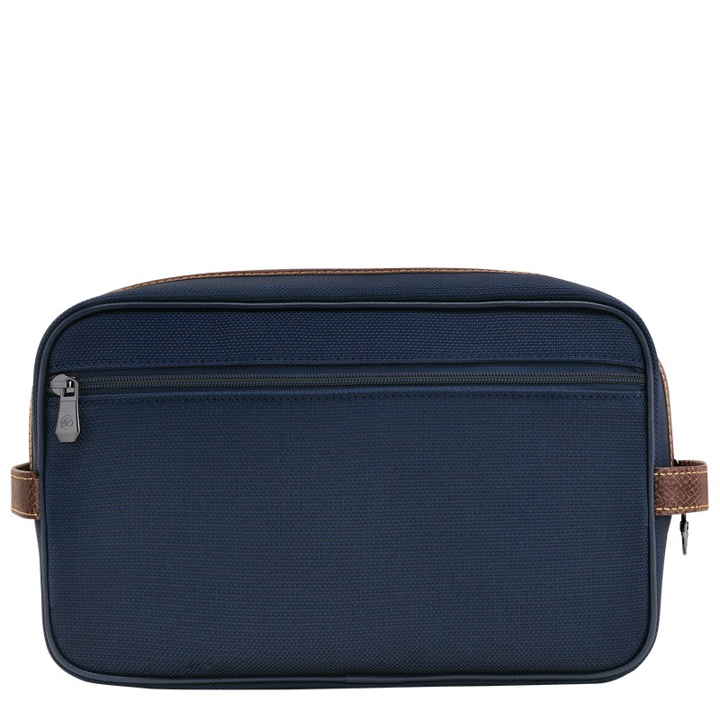 Blue Longchamp Boxford - Recycled canvas Women Toiletry bags | 084231FTQ