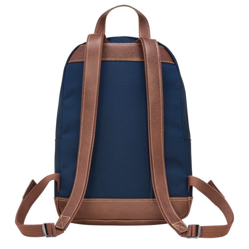 Blue Longchamp Boxford - Recycled canvas Men Backpacks | 387126QOC