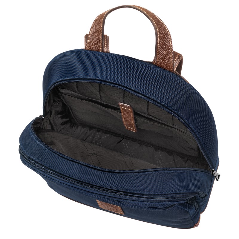 Blue Longchamp Boxford - Recycled canvas Men Backpacks | 387126QOC