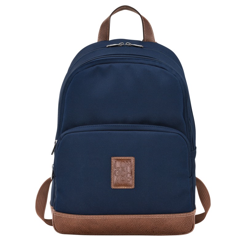 Blue Longchamp Boxford - Recycled canvas Men Backpacks | 387126QOC