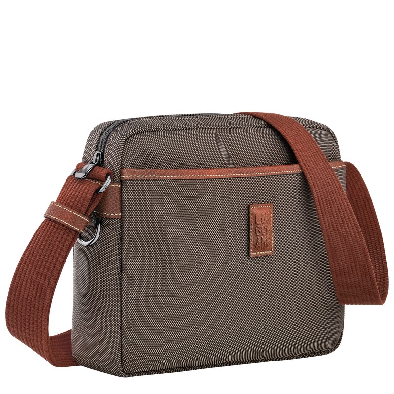 Brown Longchamp Boxford M Camera bag - Recycled canvas Men Crossbody bags | 812974AFE