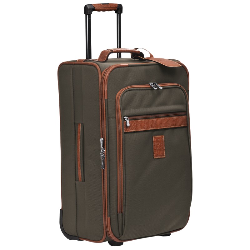 Brown Longchamp Boxford M - Recycled canvas Men Suitcases | 697385RBF