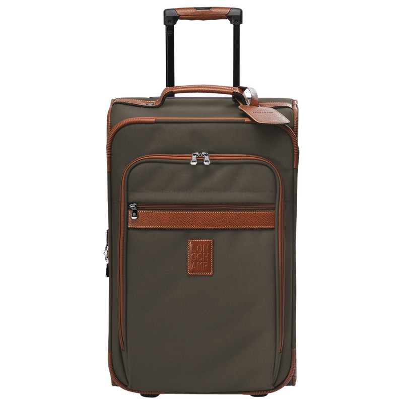 Brown Longchamp Boxford M - Recycled canvas Men Suitcases | 697385RBF