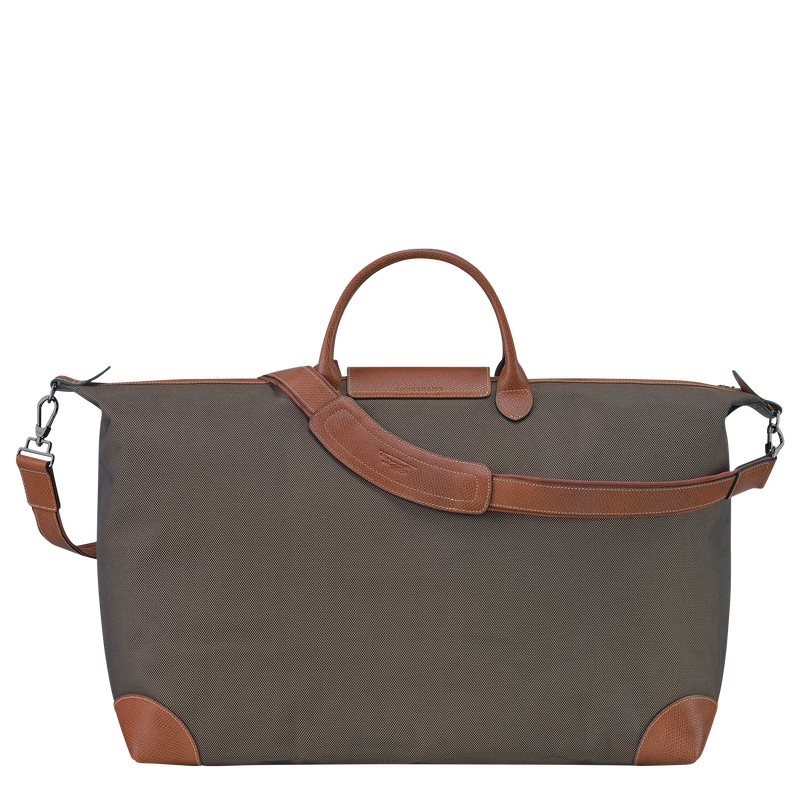 Brown Longchamp Boxford M - Recycled canvas Men Travel bags | 059132GNQ