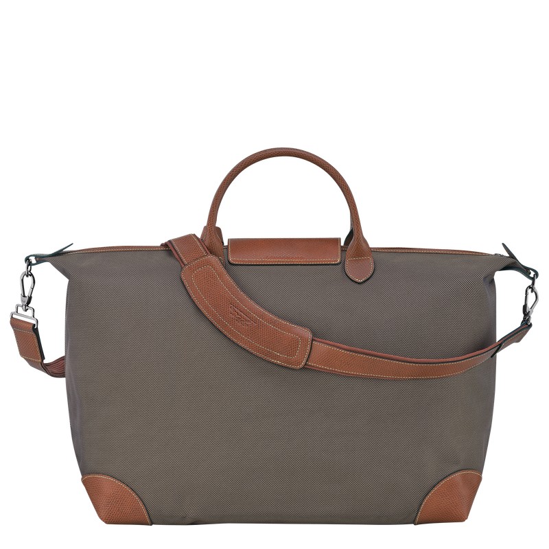 Brown Longchamp Boxford S - Recycled canvas Men Travel bags | 312695SAX