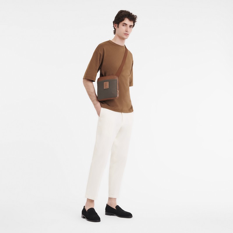 Brown Longchamp Boxford XS Crossbody bag - Recycled canvas Men Crossbody bags | 029768YGA