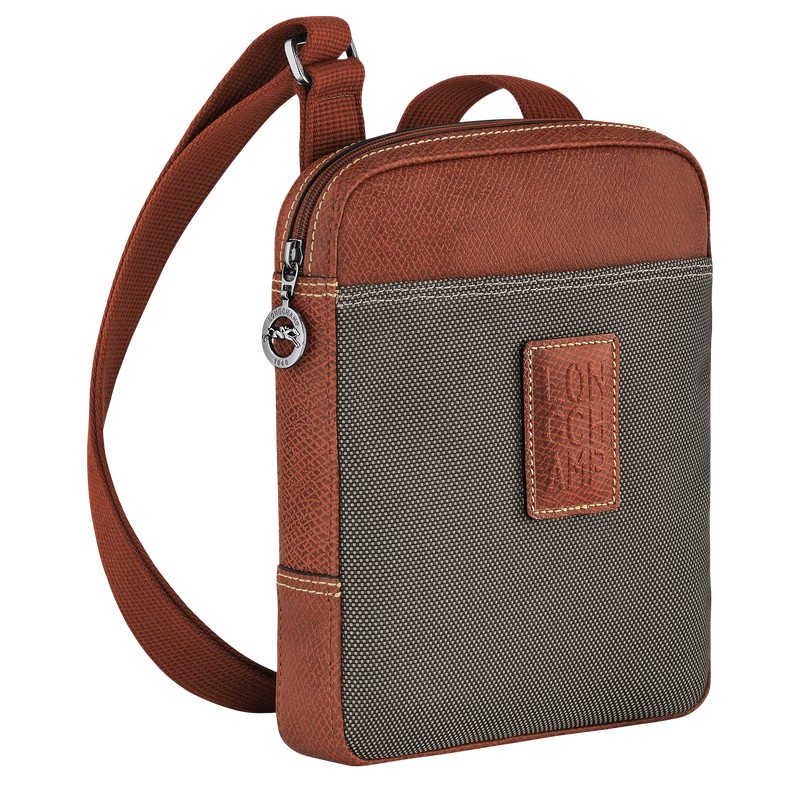 Brown Longchamp Boxford XS Crossbody bag - Recycled canvas Men Crossbody bags | 029768YGA