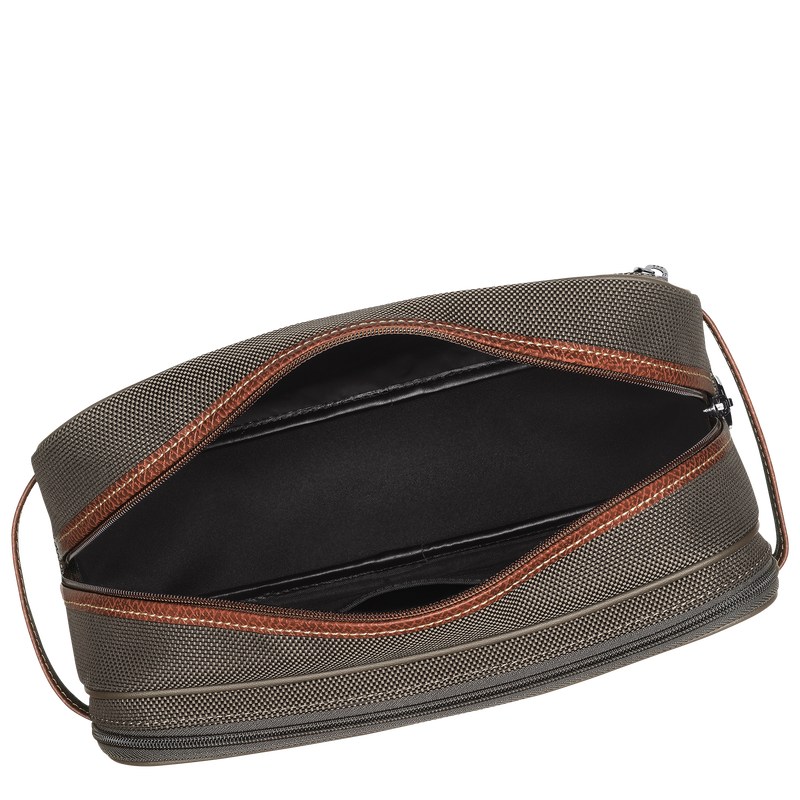 Brown Longchamp Boxford - Recycled canvas Women Toiletry bags | 423507RCL