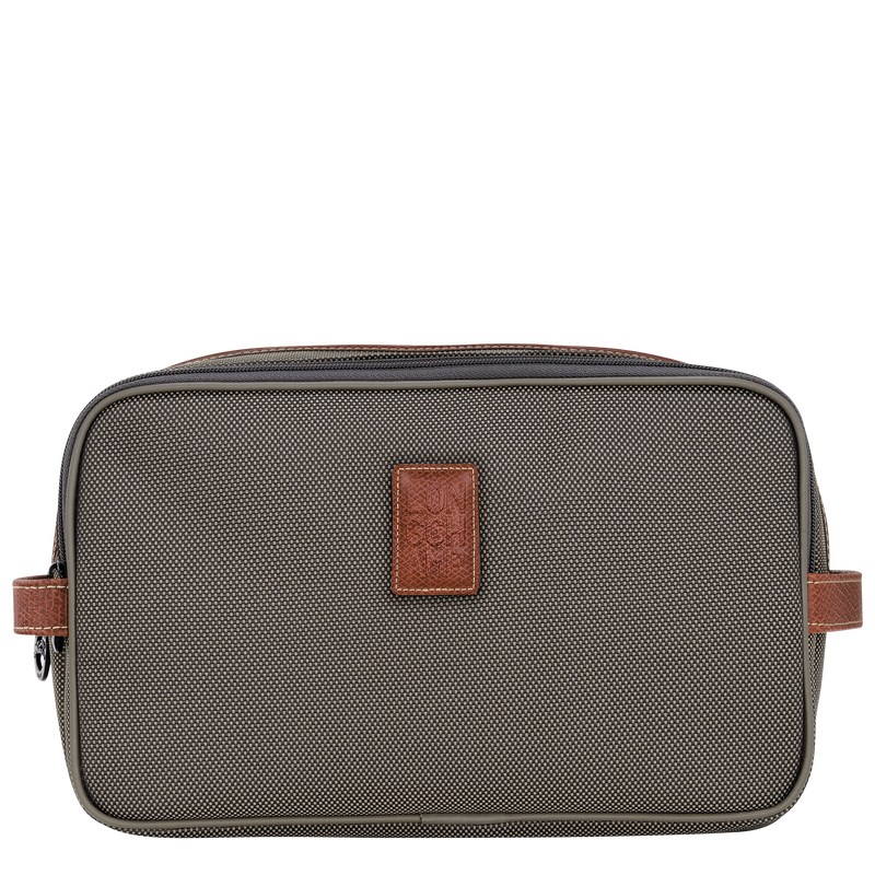 Brown Longchamp Boxford - Recycled canvas Women Toiletry bags | 423507RCL