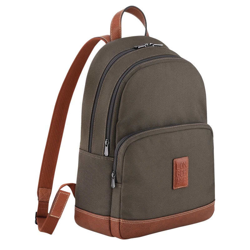 Brown Longchamp Boxford - Recycled canvas Men Backpacks | 093168IUZ