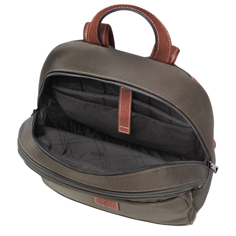 Brown Longchamp Boxford - Recycled canvas Men Backpacks | 093168IUZ