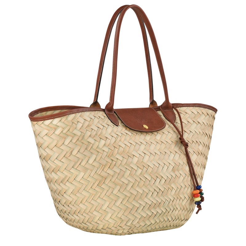 Brown Longchamp Le Panier Pliage XL Basket - Palm straw Women Handbags | 097513TOP