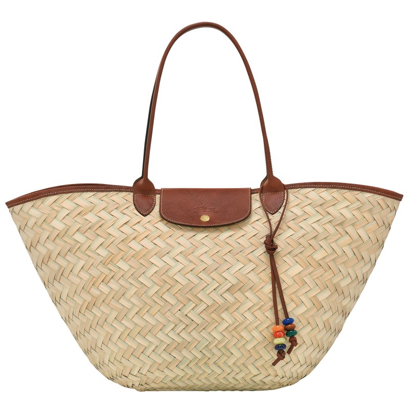 Brown Longchamp Le Panier Pliage XL Basket - Palm straw Women Handbags | 097513TOP