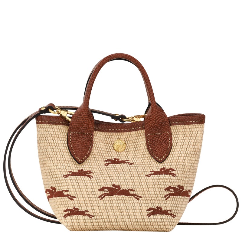 Brown Longchamp Le Panier Pliage XS Basket - Canvas Women Handbags | 829563JRB