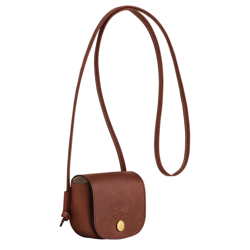 Brown Longchamp Épure Coin purse with leather lace - Leather Women Cardholders & Coin purses | 913470IEC