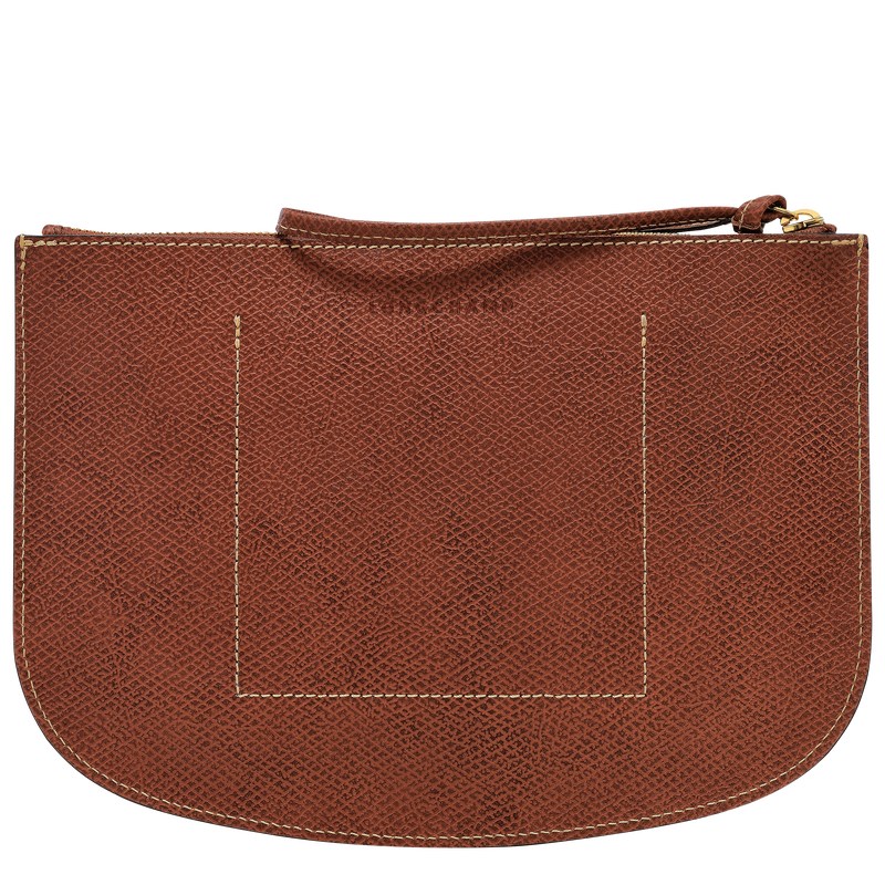 Brown Longchamp Épure Pouch - Leather Women Pouches & Cases | 280356HTE