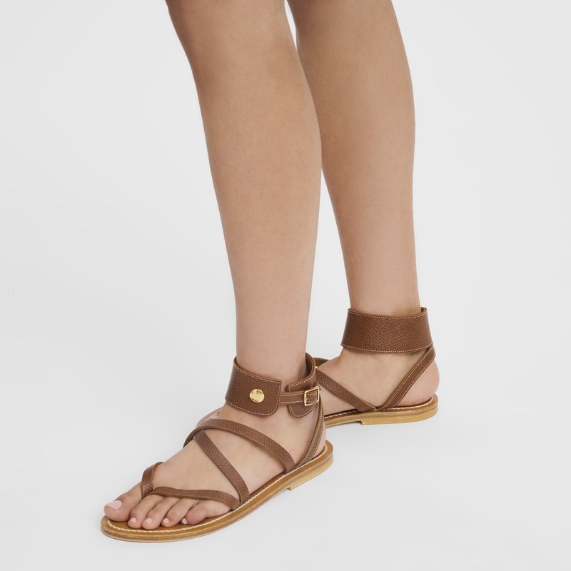 Brown Longchamp x K.Jacques Sandals - Leather Women Sandals | 716940HKM