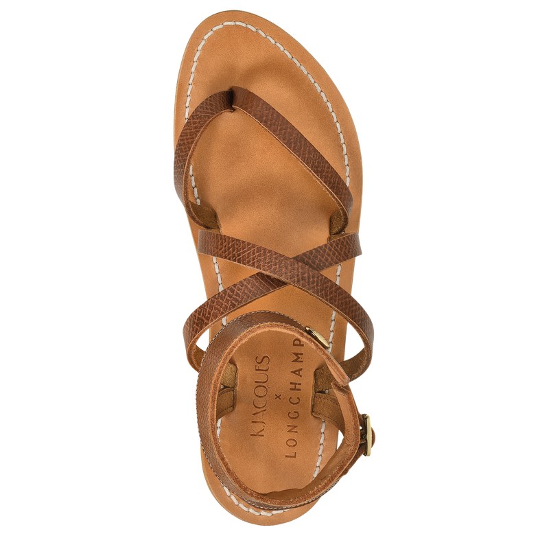 Brown Longchamp x K.Jacques Sandals - Leather Women Sandals | 716940HKM